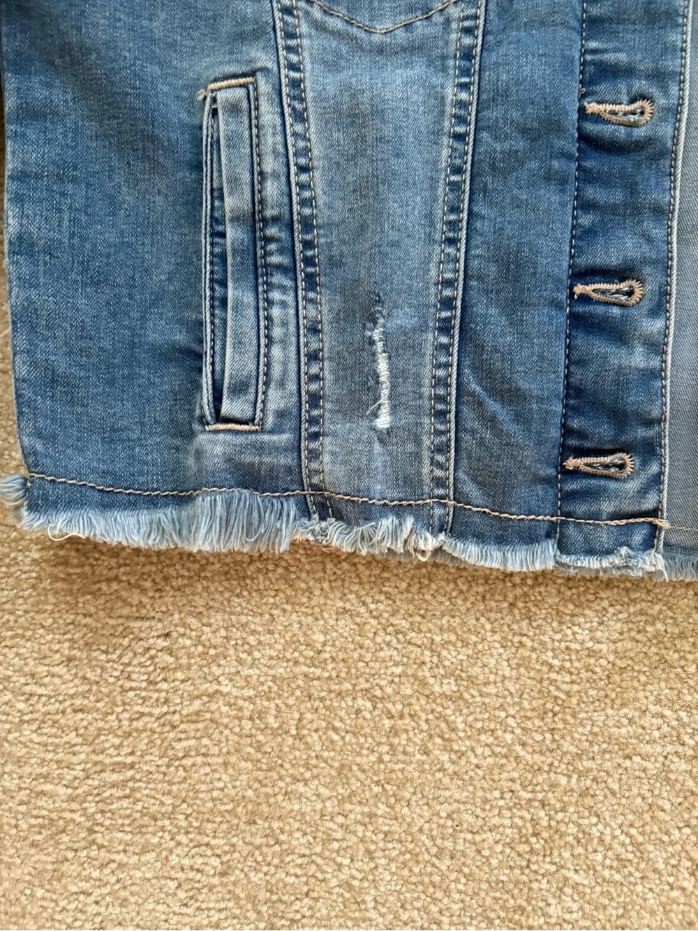 JUSTICE Kids Blue Denim Jacket with Grey Hood